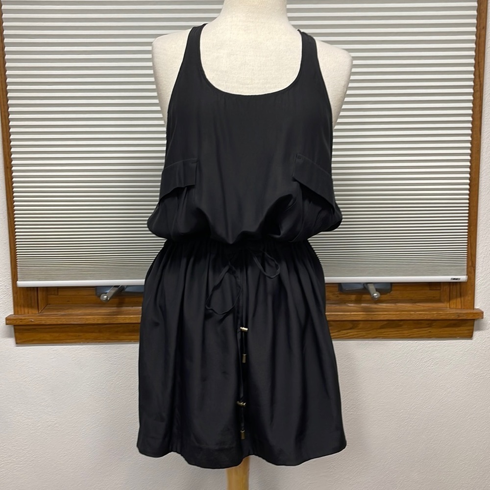 Kenneth Cole New York Black Silk Sleeveless mini Dress Size Small